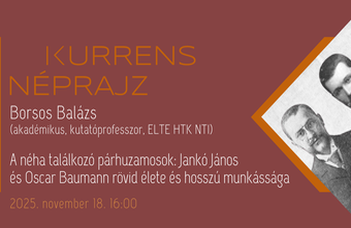 Borsos Balázs előadása a "Kurrens néprajz" sorozatban.